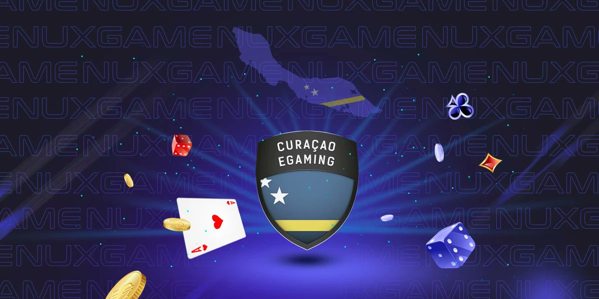 Curacao eGaming licensing shield with the Curacao flag and casino imagery