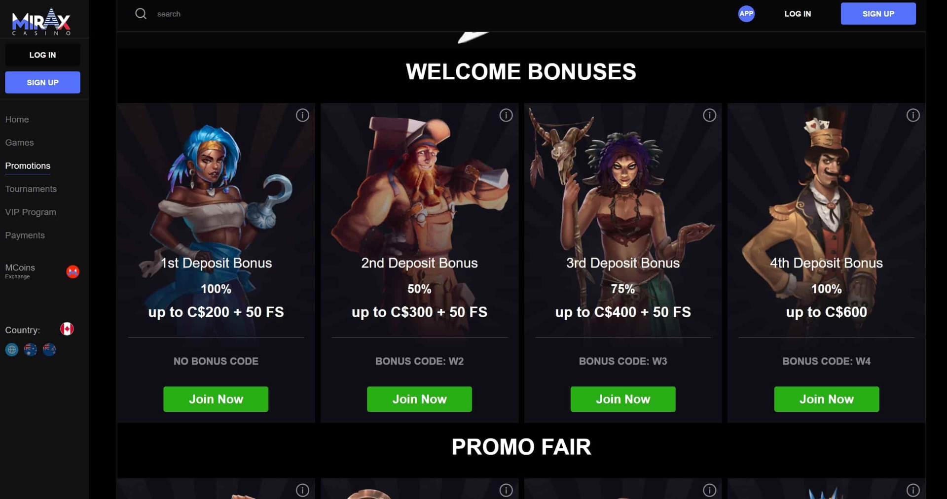 Mirax Casino preview 3