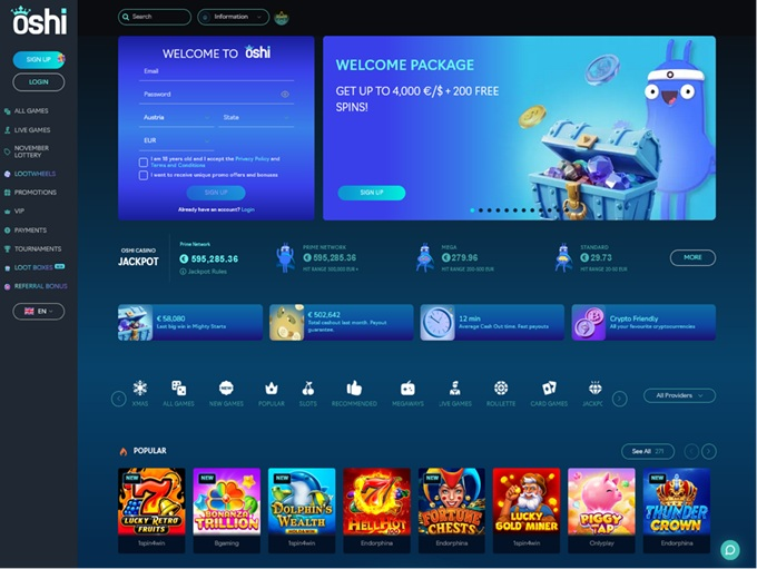 Oshi Casino preview 1